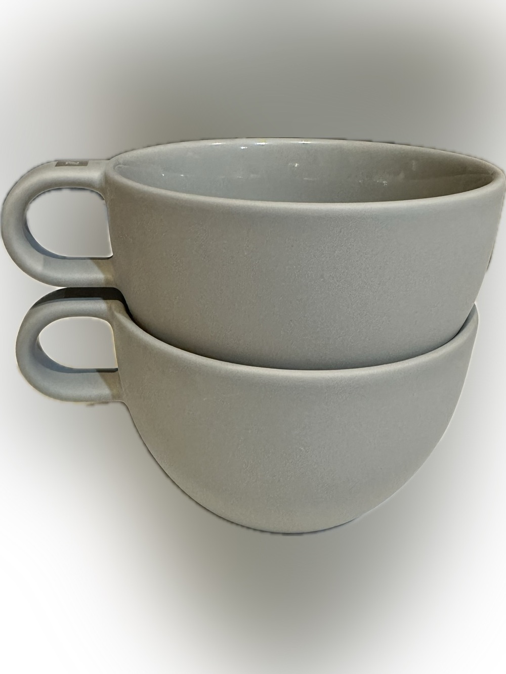 NESPRESSO SET OF 2 BARISTA MED CAPPUCCINO CUPS MUGS GRAY LOGO BOXED BIG-GAME